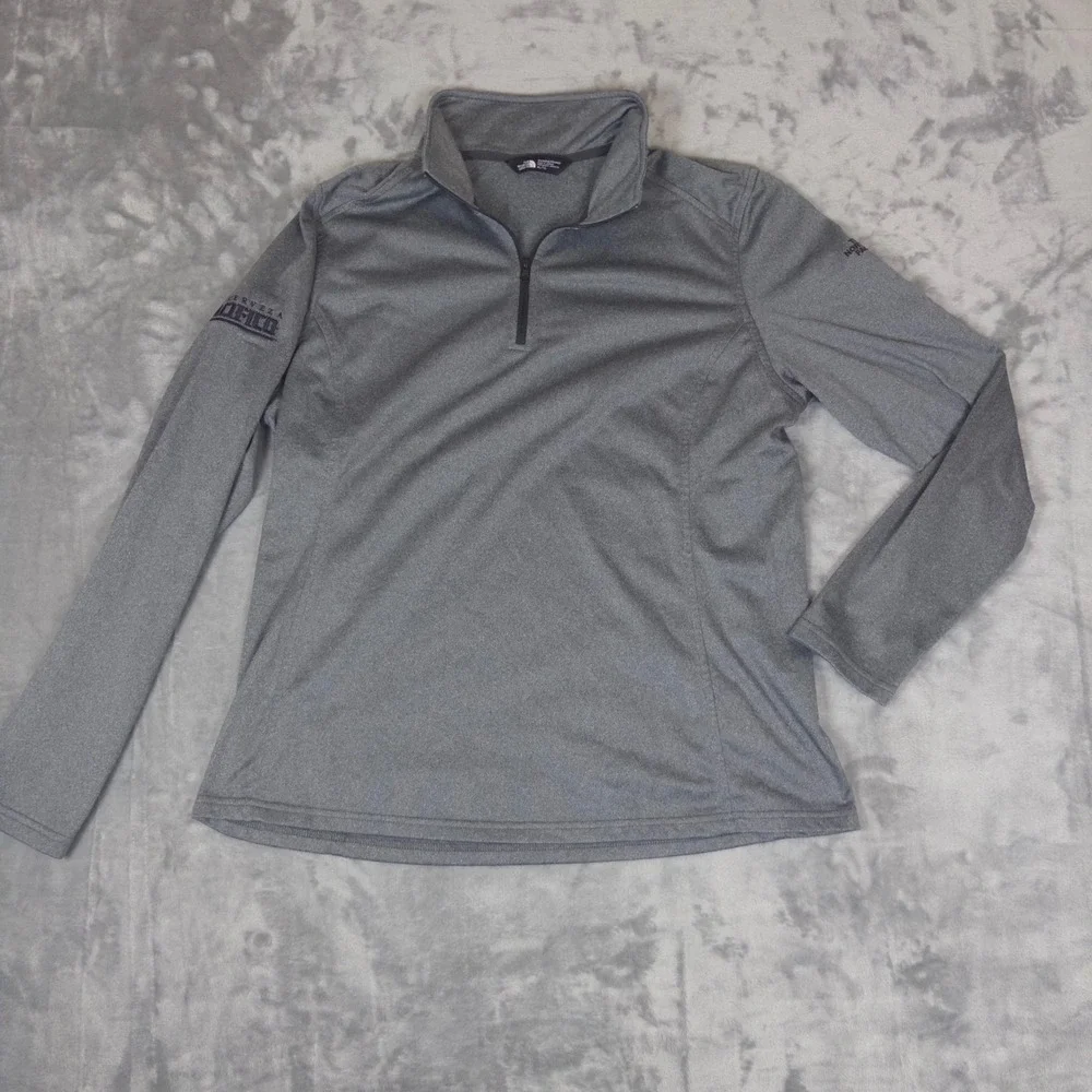 The North Face Quarter Zip Pullover Womens XL Gray Pacifico Beer Active Fleece